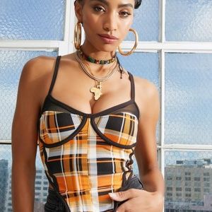 Yellow Plaid Crop Top
